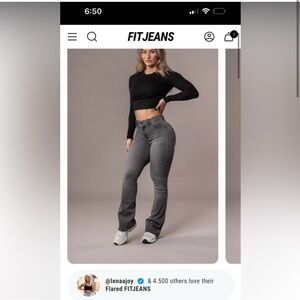 FITJEANS Women's Grey Flared Jeans